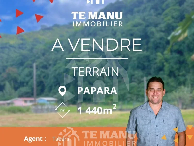 À vendre – Terrain sur Papara 1440m2